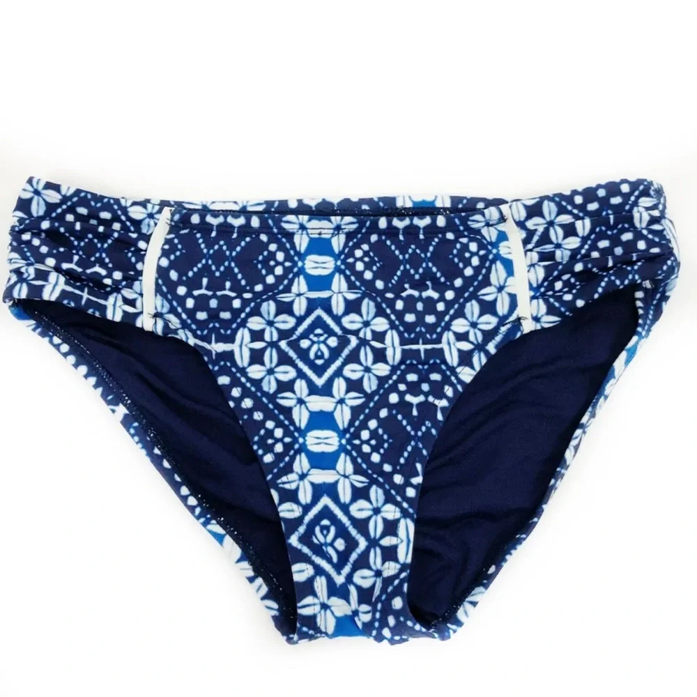 Tommy Bahama Cowrie High-Waist Shirred Side Tab Bikini Bottoms - Picture 2 of 10